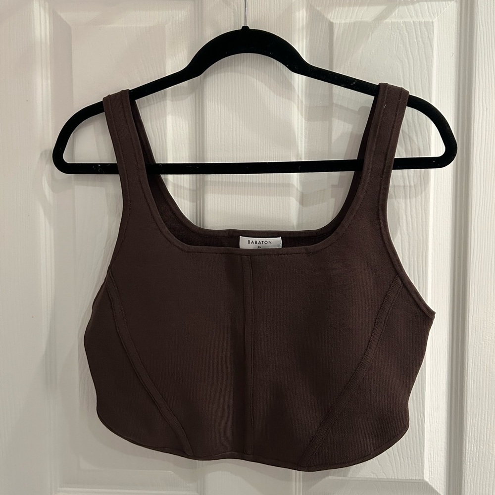 NWOT Aritzia - Babaton Cropped Tank, Size: XL, Color: Brown